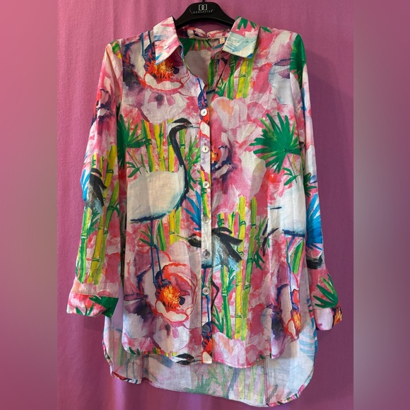 Soft Surroundings Tops - Soft Surroundings Multicolor Floral Button-Down Shirt Size S